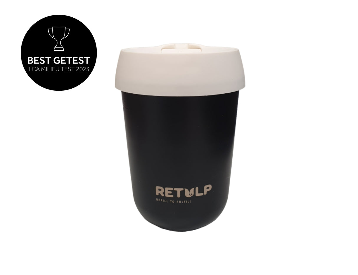 Retulp Coffee Tasse - Schwarz - Kreide weiß