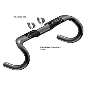 Deda Carbon Sterin Bend Vinci flach 400 mm POB 31,7 mm Carb.