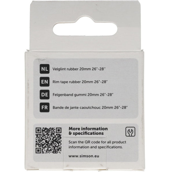 Simson velglint 26-28 20mm breed - zwart