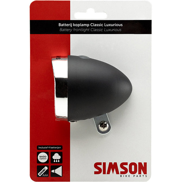Simson Scheinwerfer Classic Luxuriös Batterie schwarz (10 Stück)
