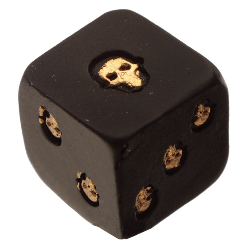 Schwarzgoldene Totenkopf-Rosenwürfel im 2er-Set