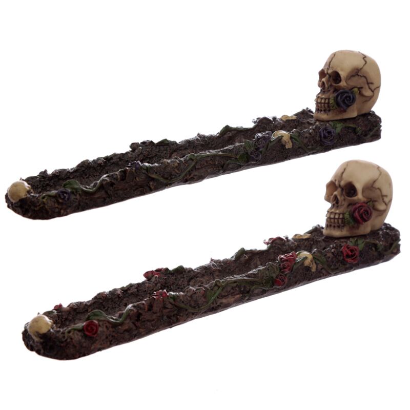 Totenkopf-Rosen-Räucherstäbchenhalter
