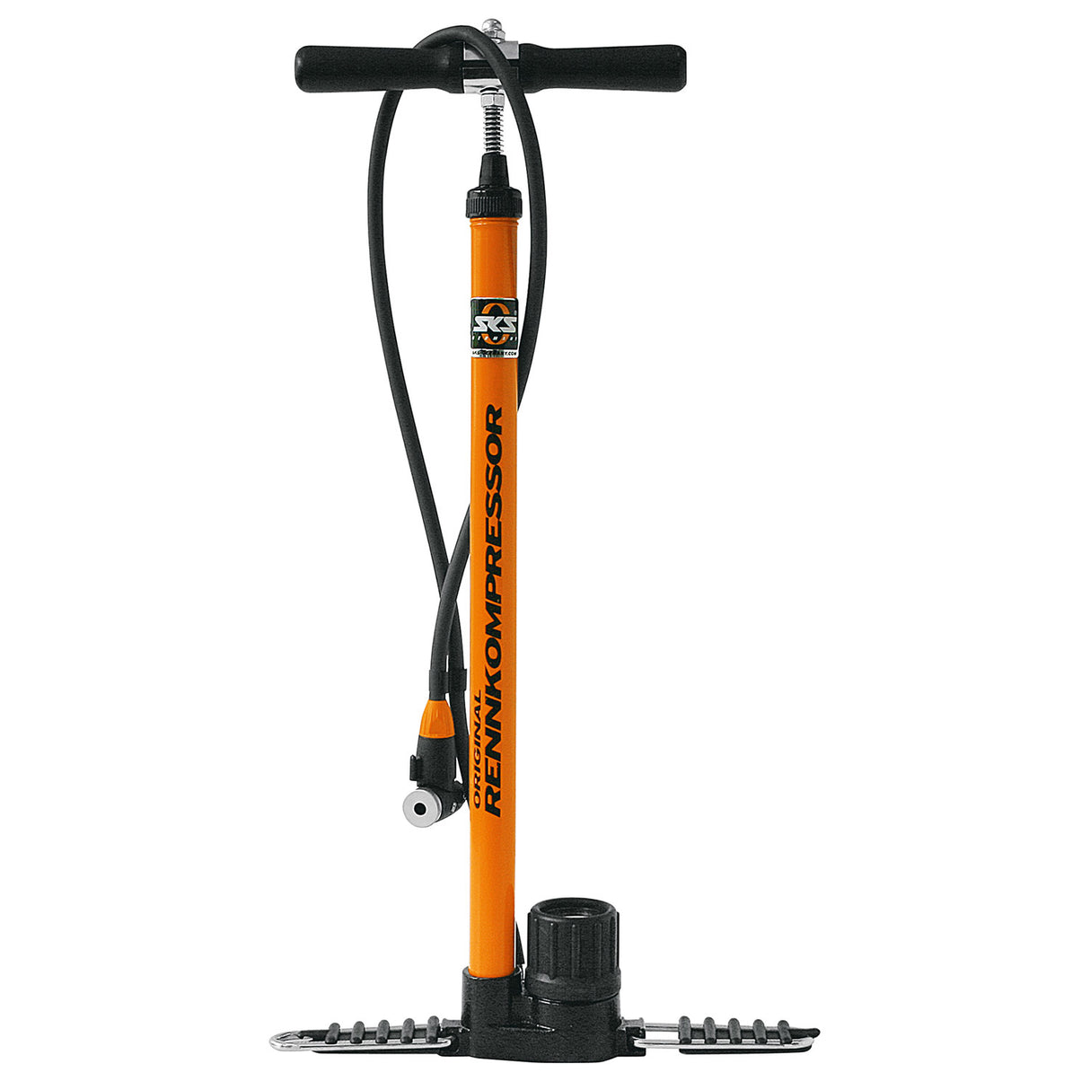 SKS Bodenpumpe Rennompressor Multivalve 16BAR ZW Oranje