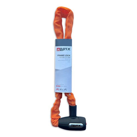 Orange Lynx CityLine M Kettenschloss - 85 cm, gehärteter Stahl, 5,5 mm Quadratlinks, wetterresistentes, Autoklick, 3 Schlüssel