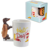 Wurst-Hund-Hot-Dog – Keramikbecher mit geformtem Henkel