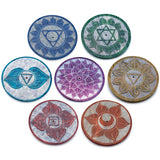 Runder Chakra-Räucherstäbchenhalter aus Speckstein