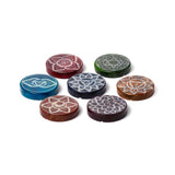 Runder Chakra-Räucherstäbchenhalter aus Speckstein