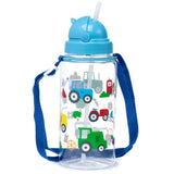 Ecozen Kinderwasserflasche 450 ml mit Flip-Strohhalm für kleine Traktoren