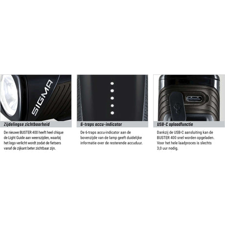 Sigma Scheinwerfer Buster 400 LED Li-Ion Batterie USB