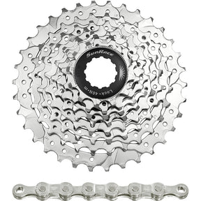 Spanninga sunrace combipack csm66 8v 11-32t met ketting cnm84