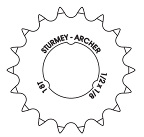 Sturmey-Archer Europe N.V. Kettenrad Sturmey Archer 18t – 1 8 flaches Modell – Chrom