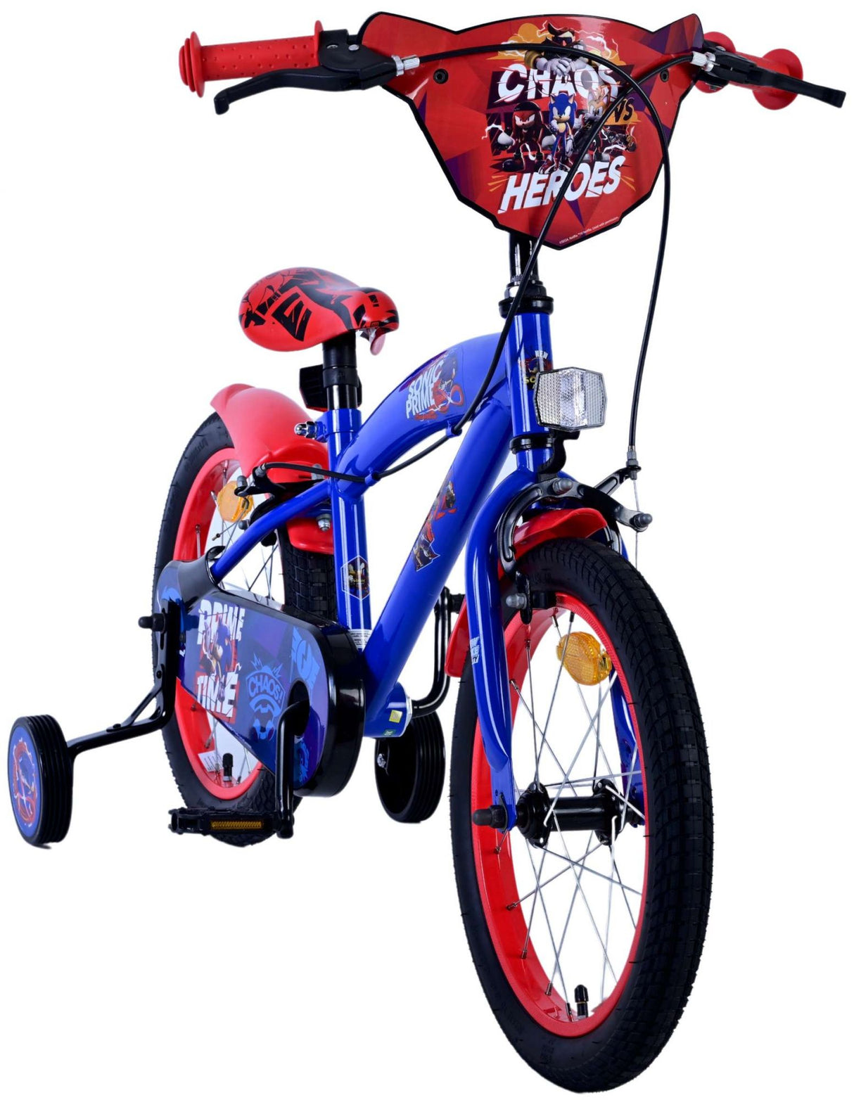Sonic Prime Children's Bicycle - Jungen - 16 Zoll - Blaurot - Zwei Handbremsen