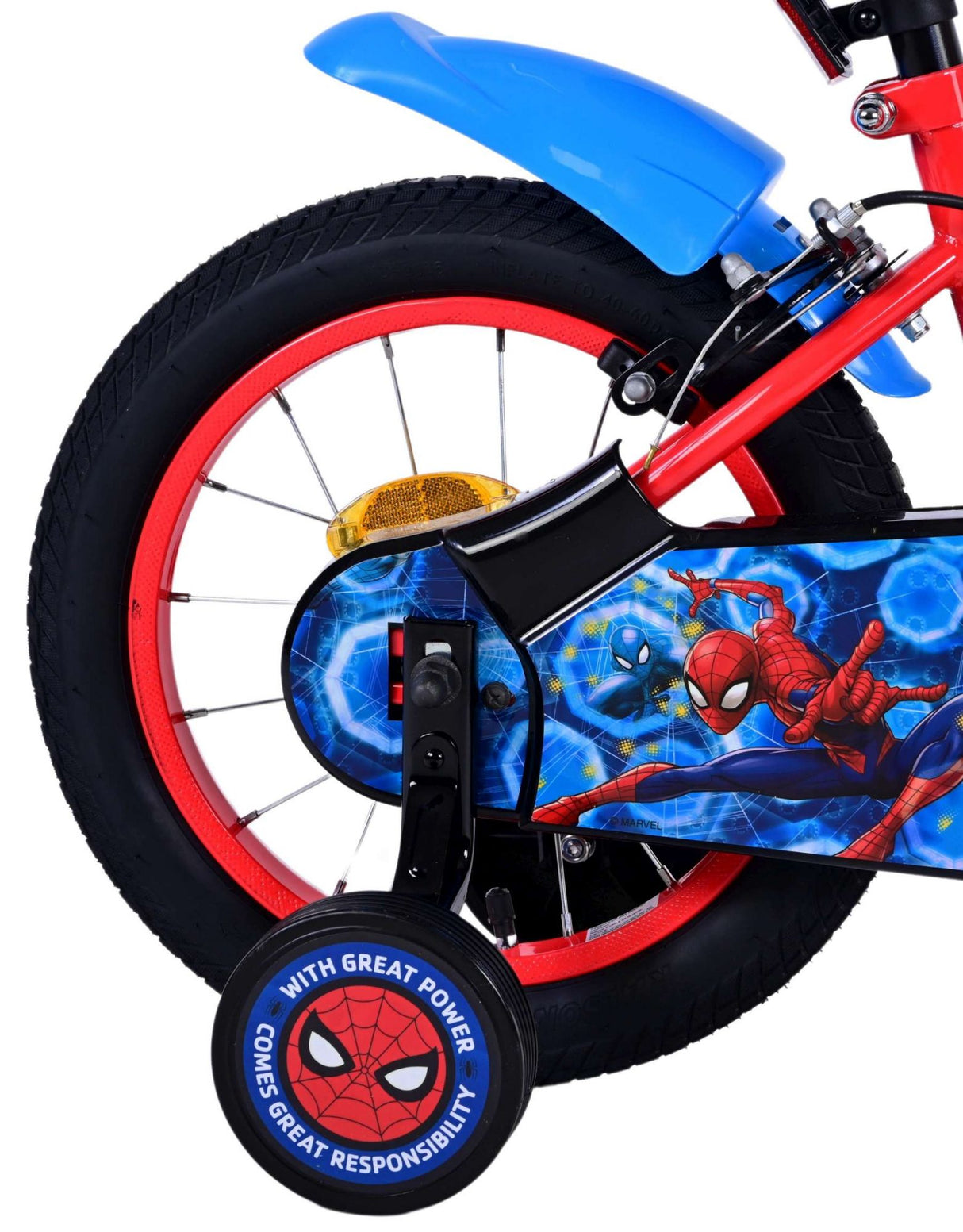 Spiderman Ultimate Spider - Man Kinderbike - Jungen - 14 Zoll - Blaurot - Zwei Handbremsen