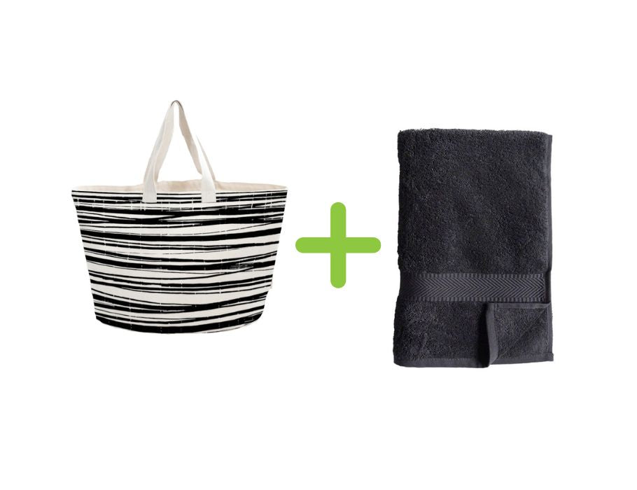 BO Weevil Beach Bag + Badetuch (100x180 cm) - Anthrazit