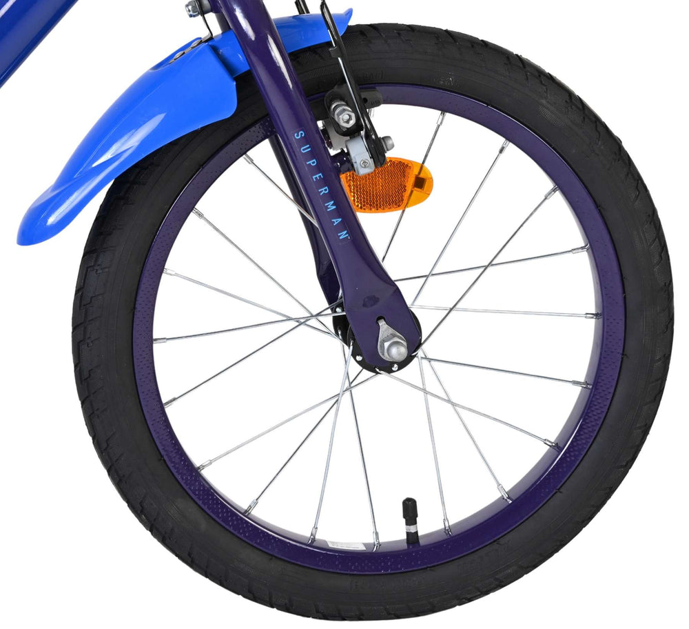 Superman Kinderfahrrad – Jungen – 16 Zoll – Blau – zwei Handbremsen
