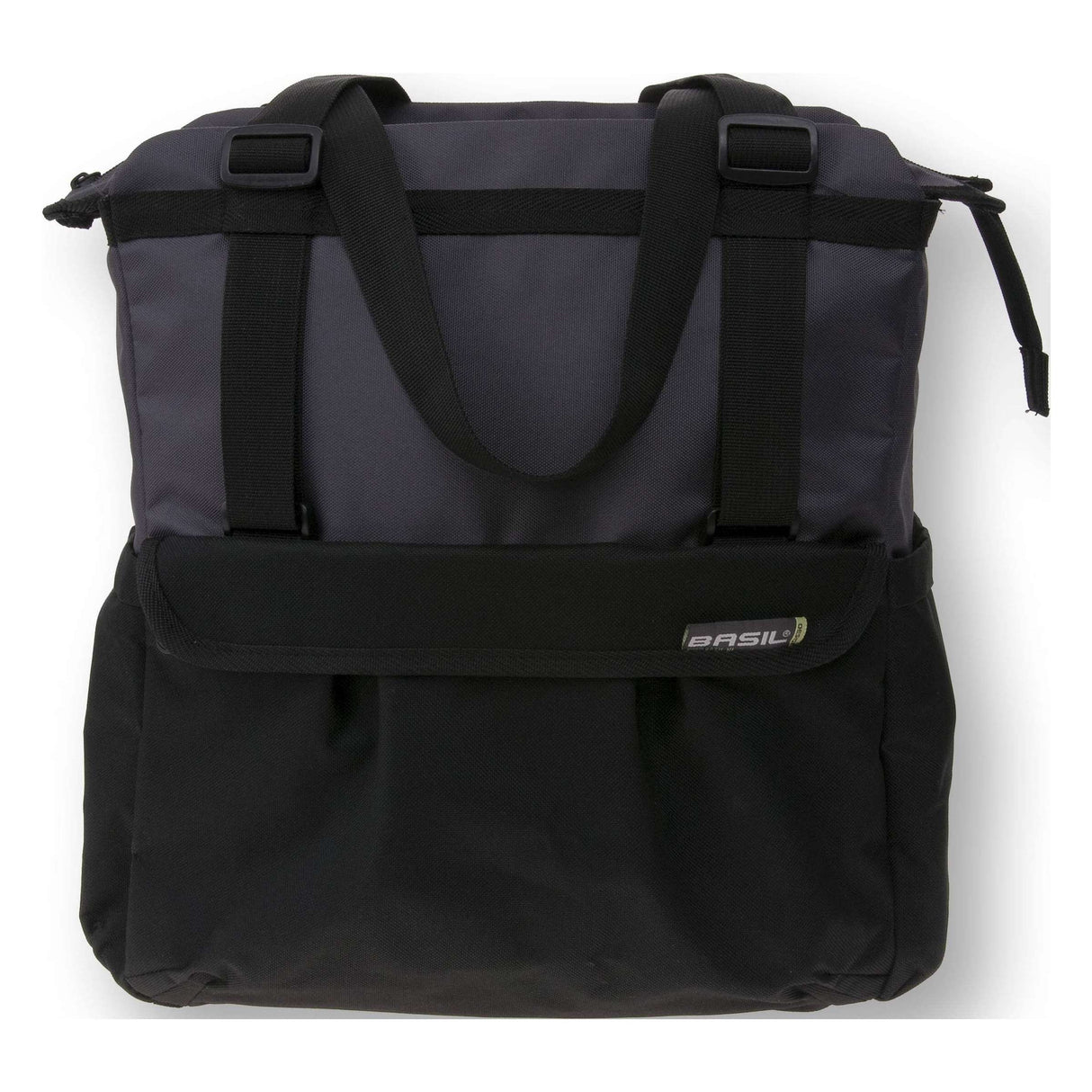 Basilikum Shopper XL - Sporty und trendige Fahrradbeutel für Lebensmittel und Strand, schwarzer Anthrazit, 20L