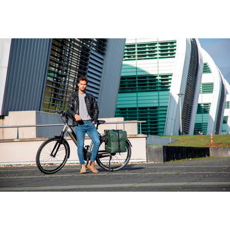 Fahrradbeutel Odense - harte, geräumige Doppel -Rucksack für Elektrofahrräder - grün