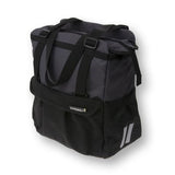 Basilikum Shopper XL - Sporty und trendige Fahrradbeutel für Lebensmittel und Strand, schwarzer Anthrazit, 20L
