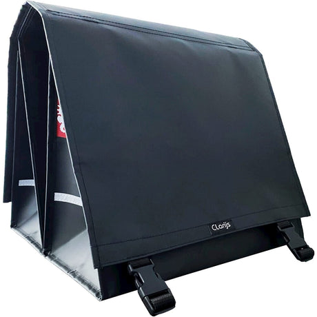 Clarijs Fahrradtasche doppelt XL PVC 46L mit Ausschnitt mattschwarz
