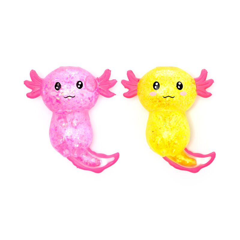 Zusammendrückbares Glitzer-Axolotl-Stressspielzeug