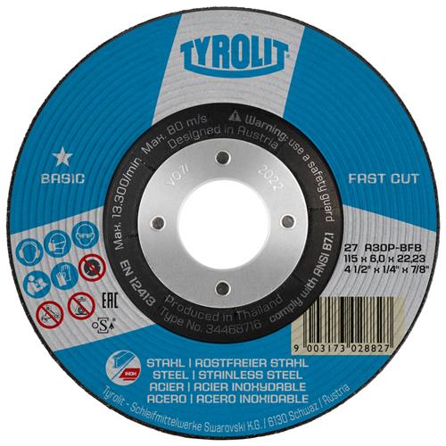 Tyrolit abs 178x6,0mm a30p-bfb basic st edelstahl schnellschnitt | 10 Stück
