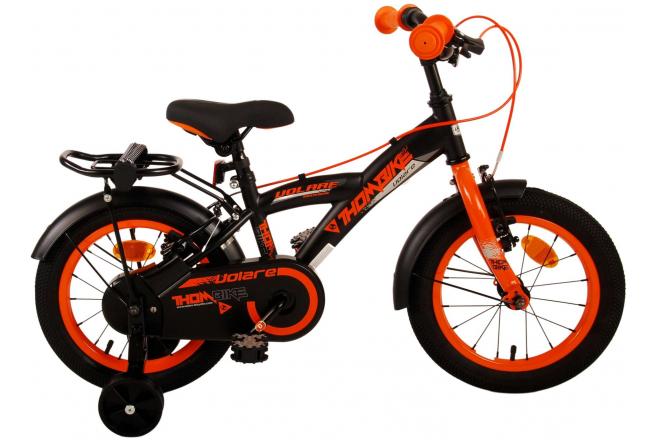 Volare Thombike Children's Bike Boys 14 Zoll schwarz orange zwei Handbremsen