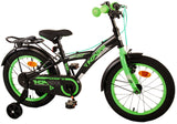Volare Thombike Kinderfahrrad – Jungen – 16 Zoll – Schwarz Grün – Zwei Handbremsen