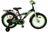 Volare Thombike Kinderfahrrad – Jungen – 16 Zoll – Schwarz Grün – Zwei Handbremsen