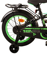 Volare Thombike Kinderfahrrad – Jungen – 16 Zoll – Schwarz Grün – Zwei Handbremsen