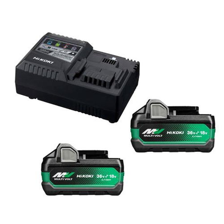 Hikoki uc18ysl3whz Booster-Pack | 2 x Multi-Volt-BSL38A18X-Batterien 5 Ah 18 V 2,5 Ah 36 V + Schnellladegerät UC18YSL3