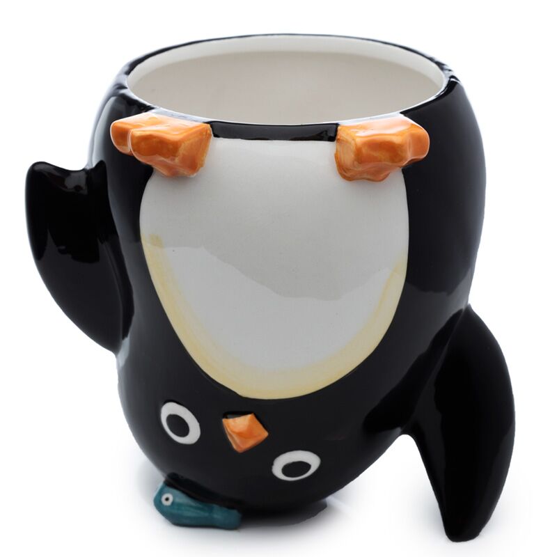 Pinguin umgedrehter Keramikbecher