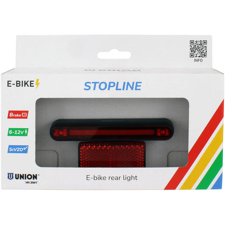 Qibbel Union Rücklicht E-Bike 50–80 mm Stopline 6–12 V Bremslicht