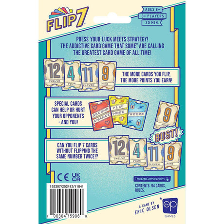 Asmodee flip 7 kaartspel (engelse versie)