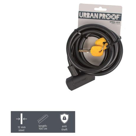 Urbanfestes Spiralschloss 12 mm*150 cm schwarz