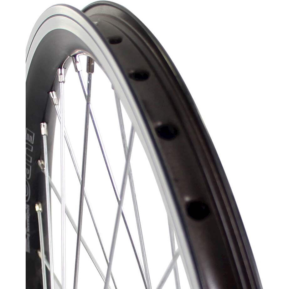 Roland Vorderrad 24 x 1,75 festes Aluminium-V-Profil, schwarzes Zinkspk