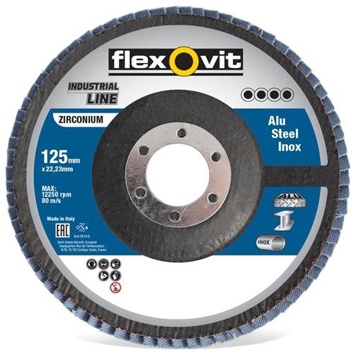 Flexovit Flachfächerscheibe 125x22 r842 p80 | 10 Stück