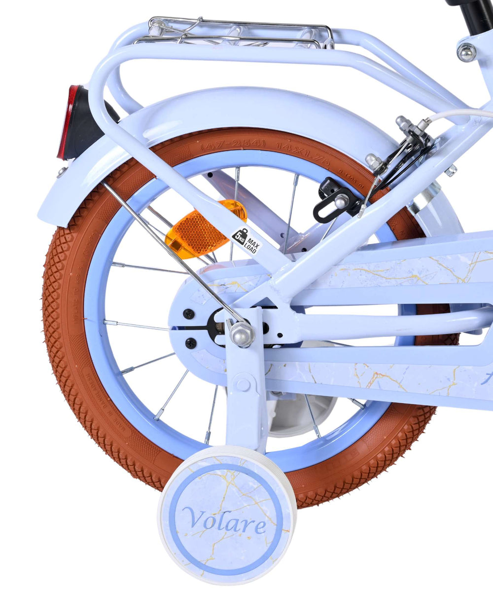 Volare Ashley Kinderfahrrad – Mädchen – 14 Zoll – Pastellblau – zwei Handbremsen