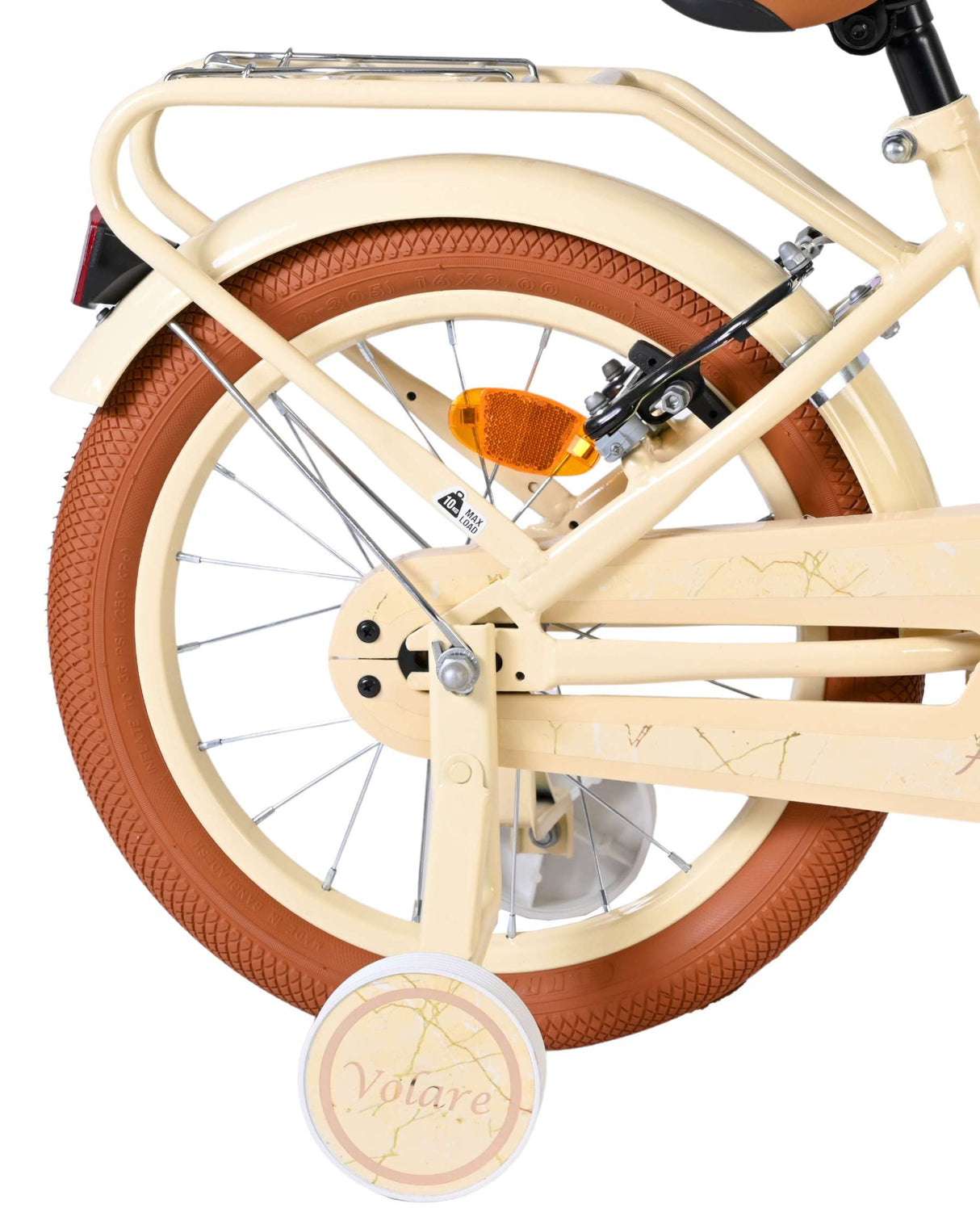 Volare Ashley Kinderfahrrad – Mädchen – 16 Zoll – Creme – zwei Handbremsen