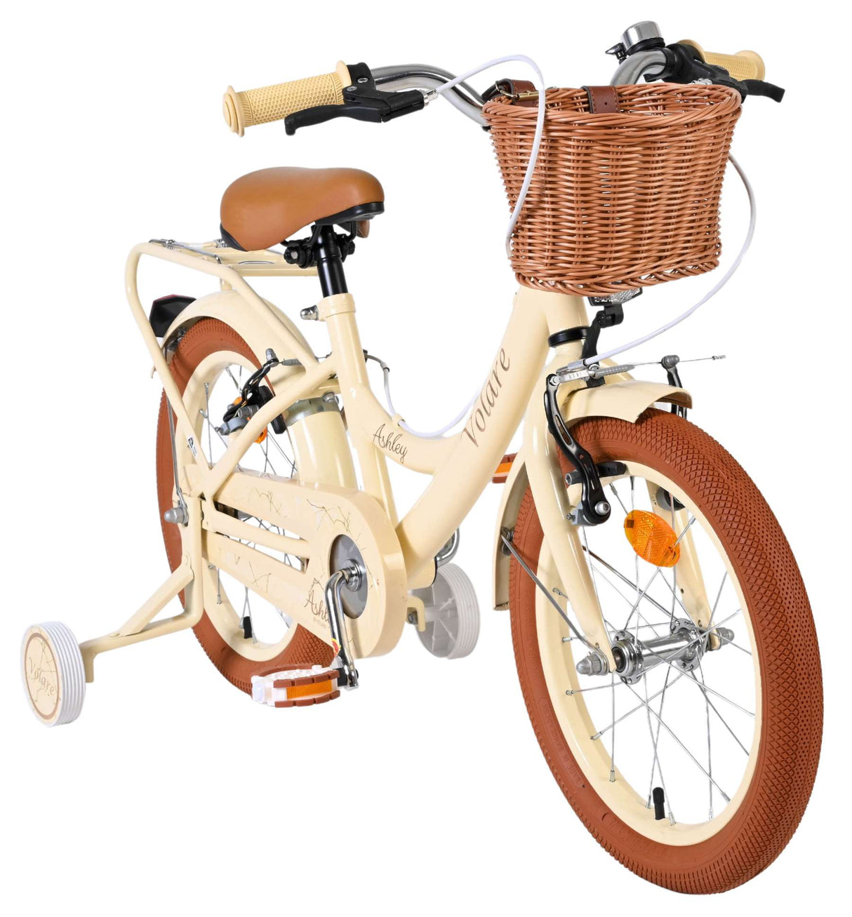 Volare Ashley Kinderfahrrad – Mädchen – 16 Zoll – Creme – zwei Handbremsen