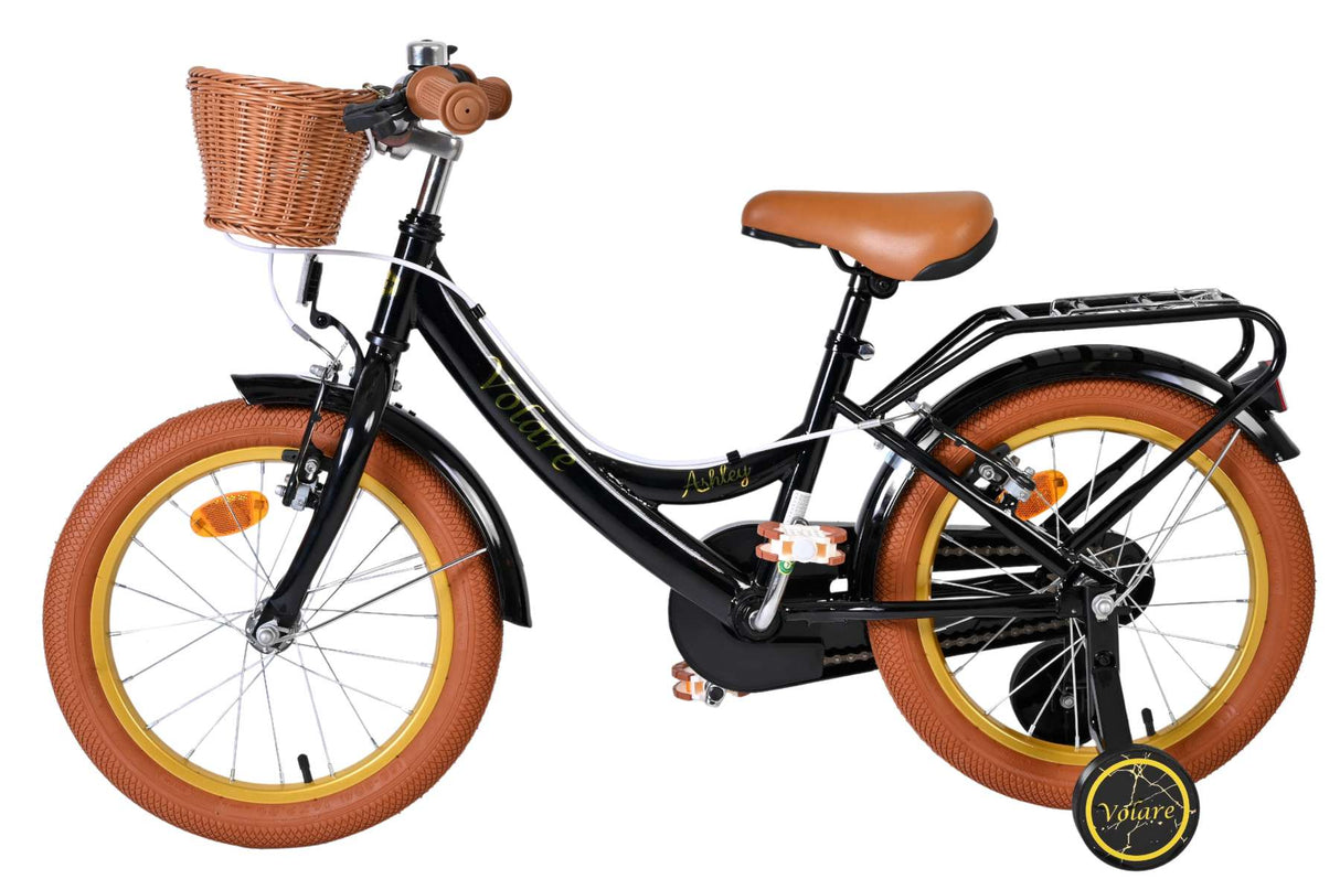 Volare Ashley Kinderfahrrad – Mädchen – 16 Zoll – Schwarz – zwei Handbremsen