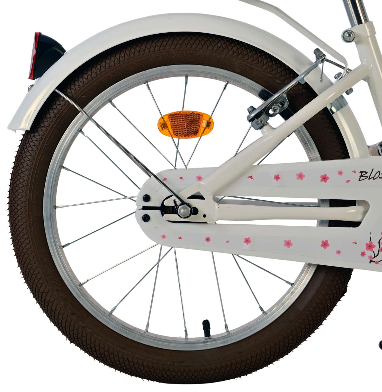 Volare Blossom Kinderfahrrad – Mädchen – 18 Zoll – weiß – zwei Handbremsen