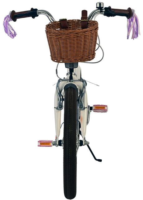 Volare Blossom Kinderfahrrad – Mädchen – 18 Zoll – weiß – zwei Handbremsen