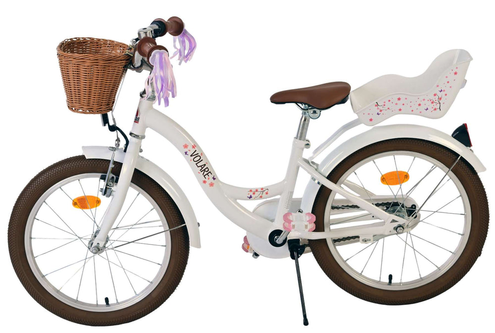 Volare Blossom Kinderfahrrad - Mädchen - 18 Zoll - Weiß