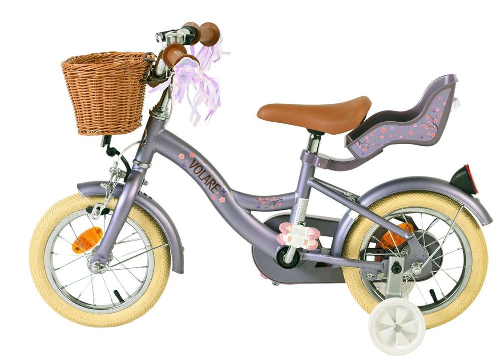 Volare Blossom Kinderfahrrad – Mädchen – 12 Zoll – Lila