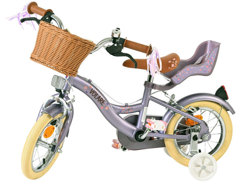 Volare Blossom Kinderfahrrad – Mädchen – 12 Zoll – Lila – zwei Handbremsen