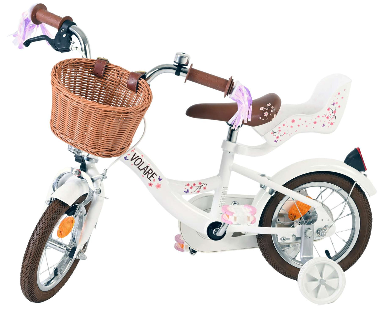 Volare Blossom Kinderfahrrad - Mädchen - 12 Zoll - Weiß