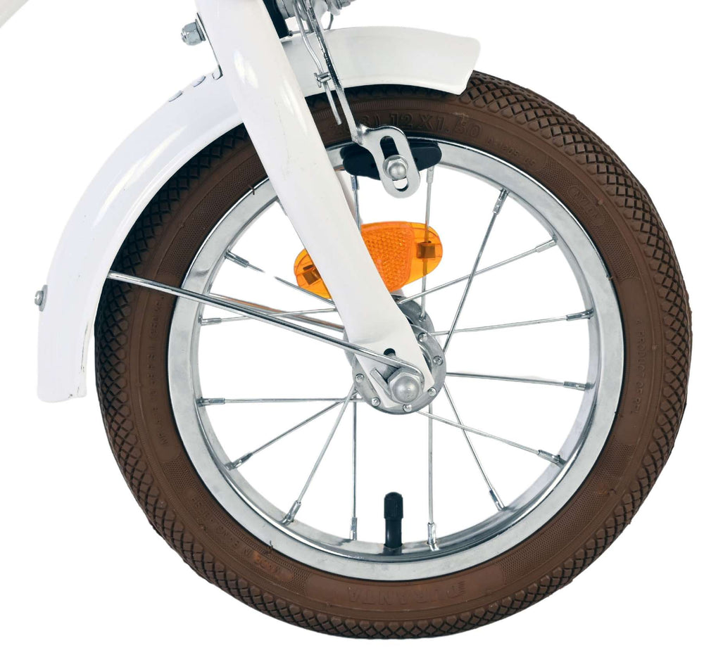 Volare Blossom Kinderfahrrad – Mädchen – 12 Zoll – weiß – zwei Handbremsen