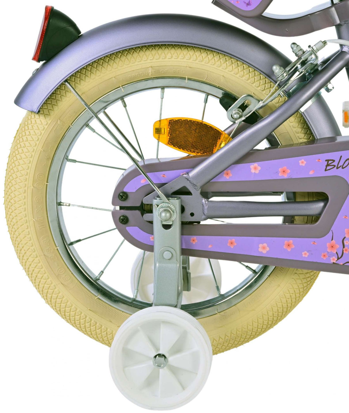 Volare Blossom Kinderfahrrad – Mädchen – 14 Zoll – Lila – zwei Handbremsen