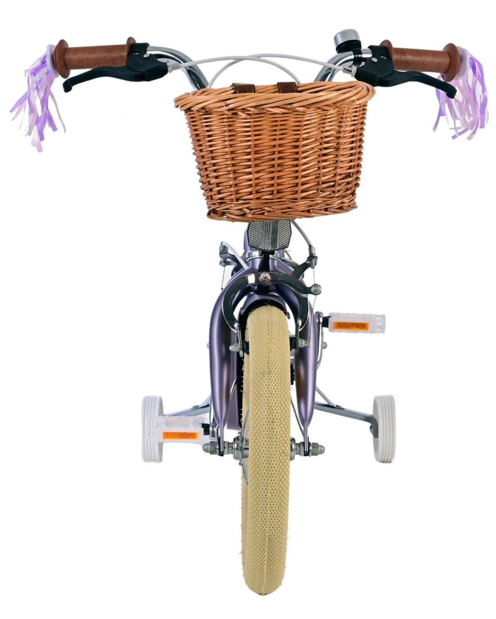 Volare Blossom Kinderfahrrad – Mädchen – 14 Zoll – Lila – zwei Handbremsen