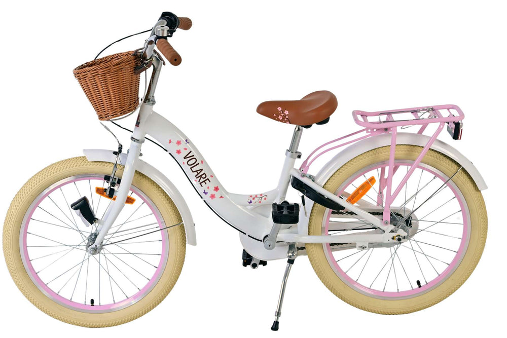 Volare Blossom Kinderfahrrad – Mädchen – 20 Zoll – Weiß – Nexus 3 Gänge